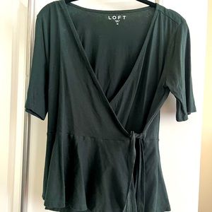 Dark Green Wrap Top